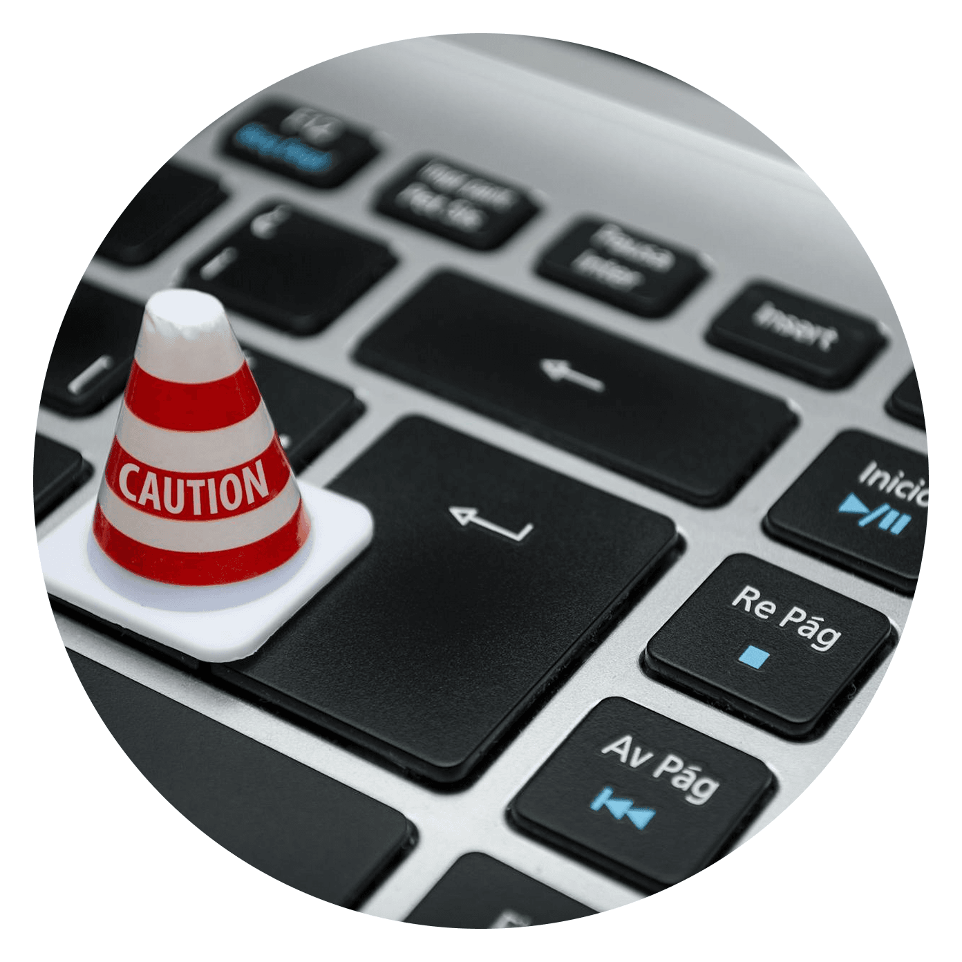 the keyboard of a laptop